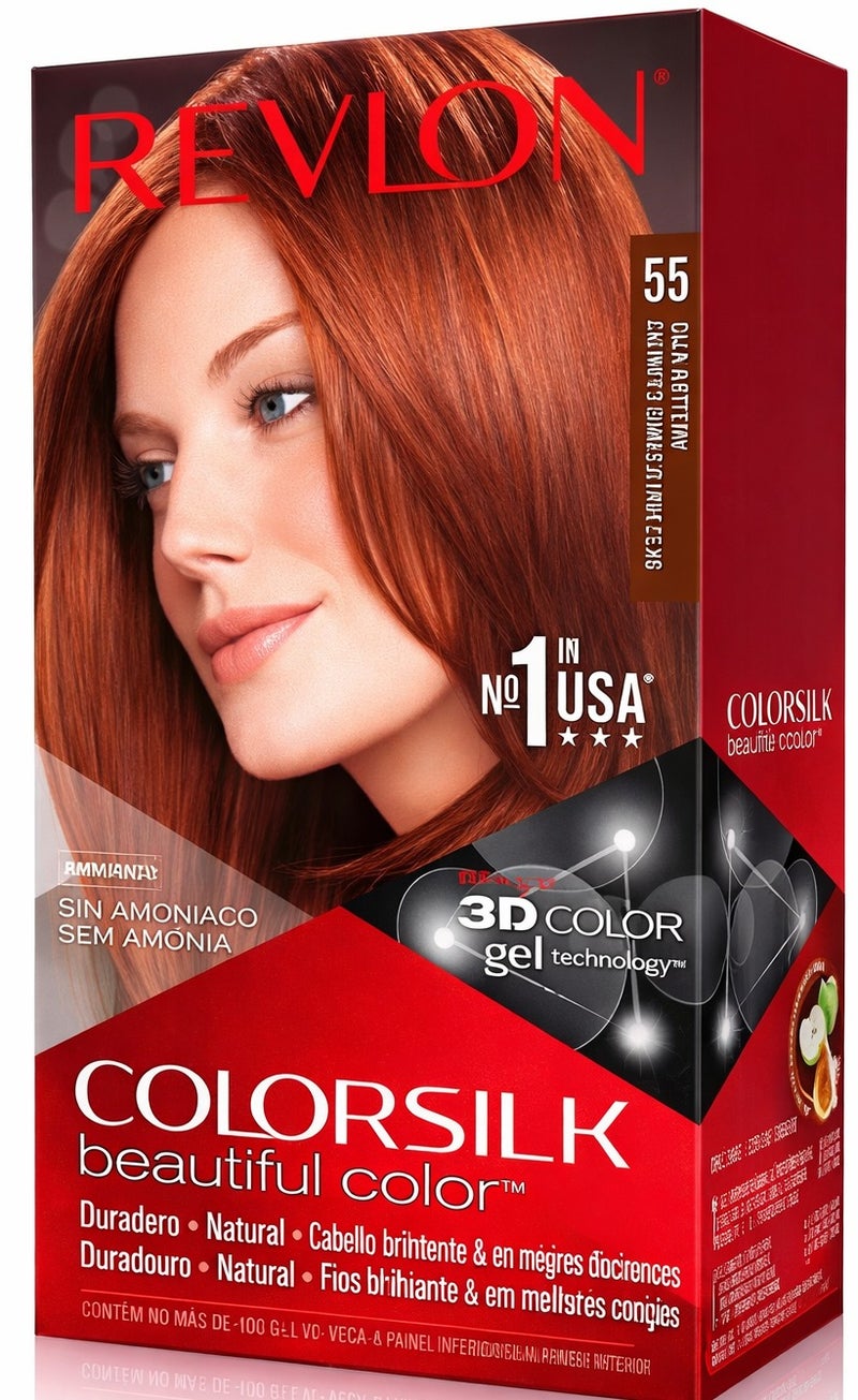 Revlon ColorSilk Permanent Hair Color – Shade #55 Light Reddish Brown - Image 1